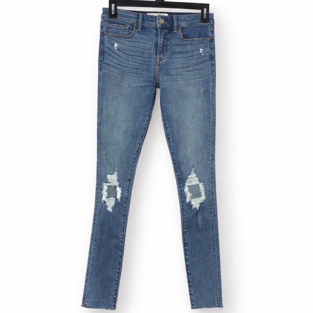 Abercrombie & Fitch Super Skinny Mid Rise Distressed Jeans 25